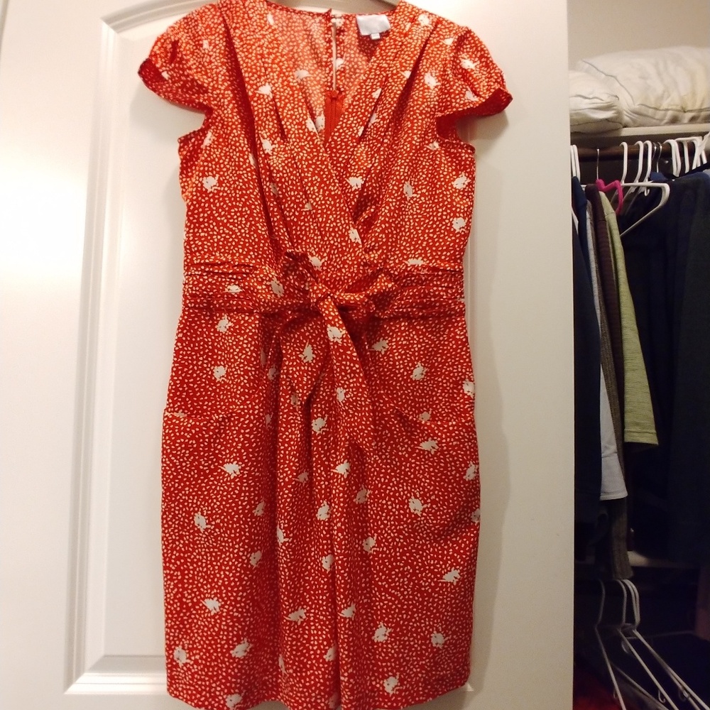 Anthropologie Red Mini Dress